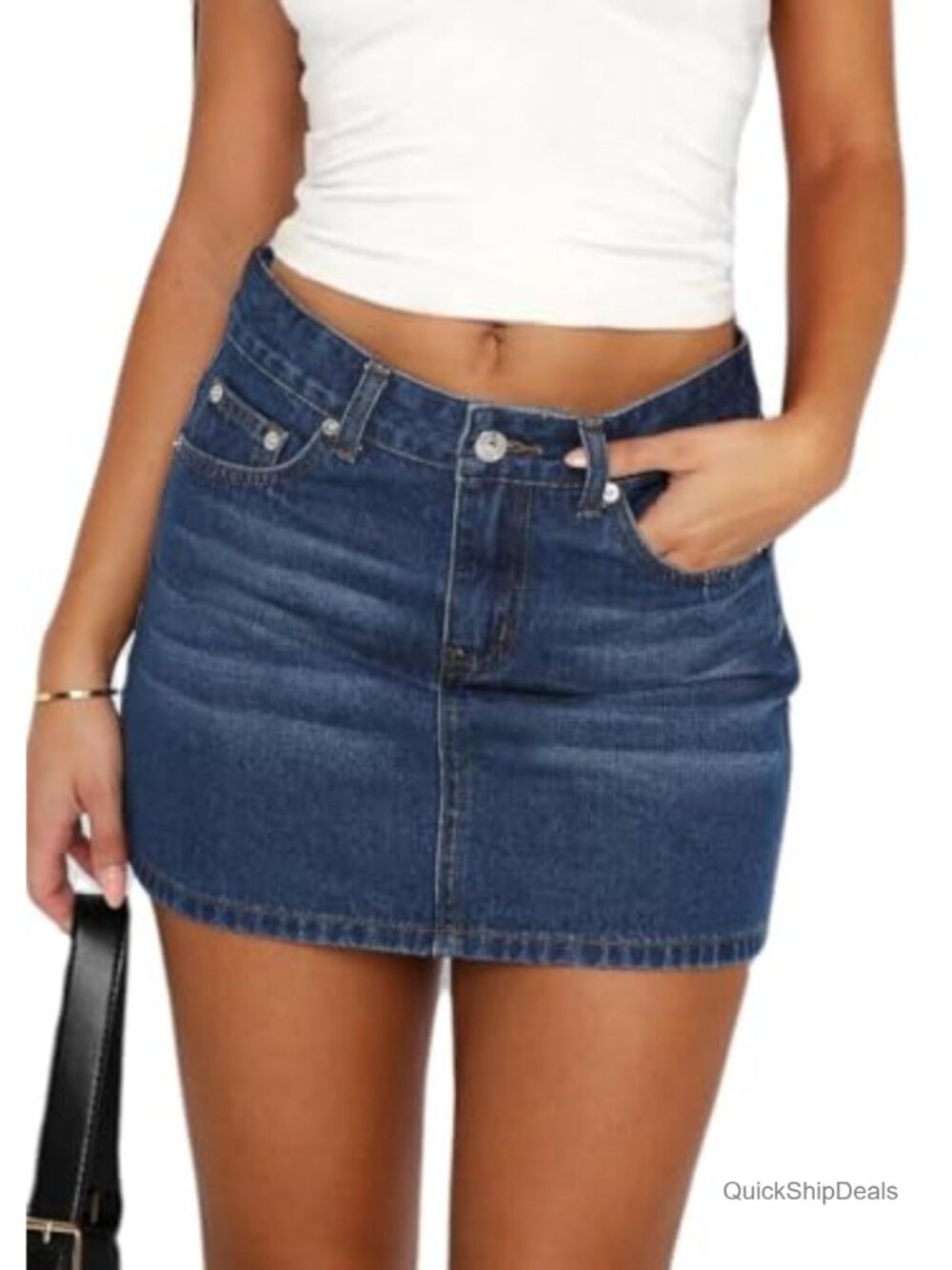 Y2K Denim Mini Skirt Sexy Bodycon Stretchy High Waist Jean Skirts for Women
